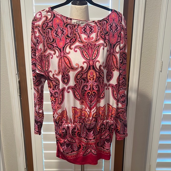 Boston Proper Elegant Pink Paisley Dress M - Picture 1 of 1